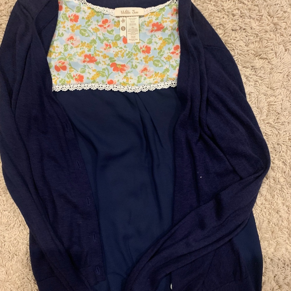 Matilda Jane Womens Navy Cardigan Size Small